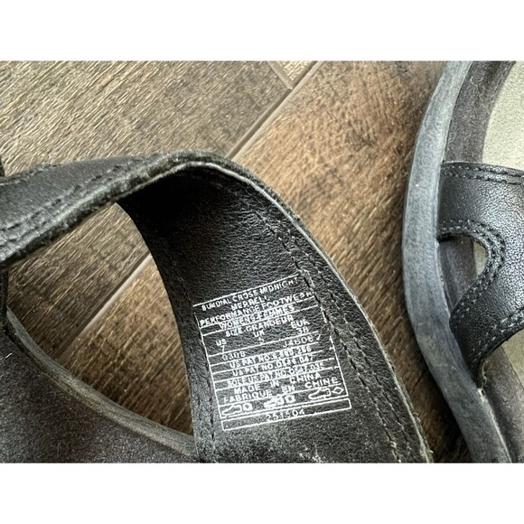 Merrell Sundial Cross Womens US 7 Black Leather Slip On Flip Flop Sandal Outdoor - Picture 7 of 8